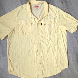 Coleman Men's Yellow Vented Fishing Short Sleeve Shirt Size XXL